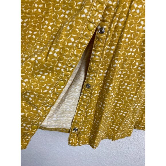 Eddie Bauer Womens Mustard Button Up Top Plus size 2XL 3/4 Sleeve Jersey Casual - Picture 10 of 13